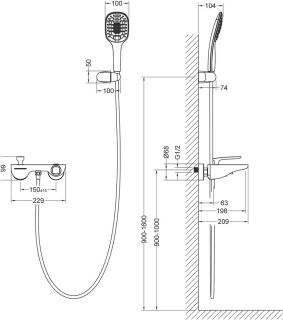 Смеситель для ванны Timo Helmi чёрный 4024/03Y